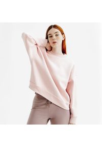 Decathlon - Bluza okrągły dekolt damska Elementals. Kolor: różowy. Materiał: poliester, materiał, tkanina, bawełna, elastan, prążkowany #1
