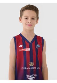 4f - 4F Koszulka meczowa replika wyjazdowa z sezonu 2024/25 dziecięca 4F x PLK - KING Szczecin - multikolor 98/104. Typ kołnierza: dekolt w serek. Kolor: wielokolorowy. Materiał: dzianina, włókno, materiał, syntetyk. Wzór: gładki, nadruk, ze splotem. Sezon: lato. Sport: koszykówka, fitness