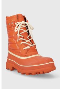 sorel - Sorel śniegowce CARIBOU ROYAL WP kolor pomarańczowy 2055871. Nosek buta: okrągły. Zapięcie: sznurówki. Kolor: pomarańczowy. Materiał: guma. Styl: klasyczny #3