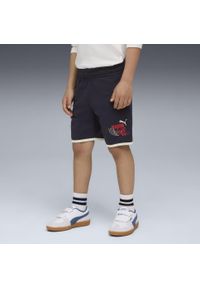 Puma - Dziecięce szorty Little Runners PUMA New Navy Blue. Okazja: na uczelnię. Kolor: niebieski. Styl: sportowy. Sport: joga i pilates