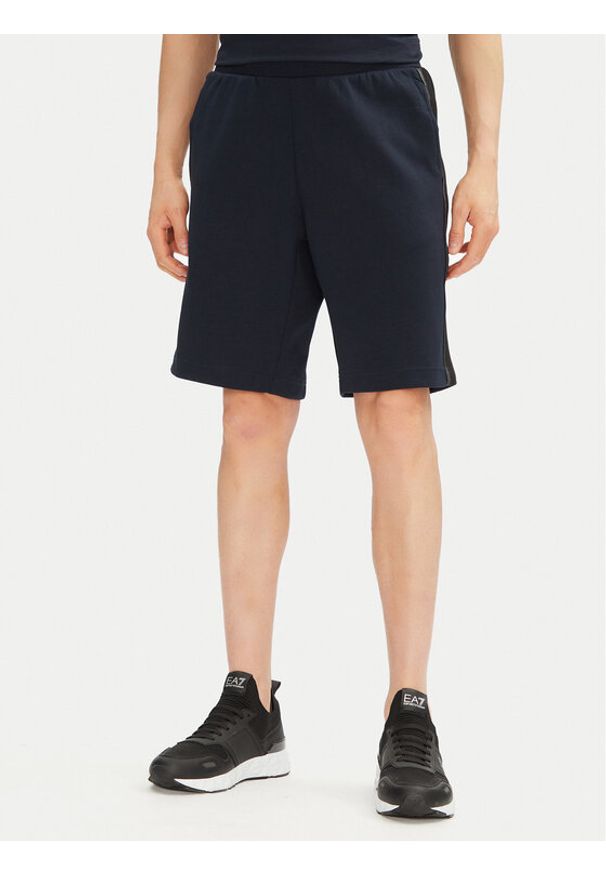EA7 Emporio Armani Szorty sportowe 7M000544 AF12660 UB102 Granatowy Regular Fit. Kolor: niebieski. Materiał: bawełna, syntetyk. Styl: sportowy