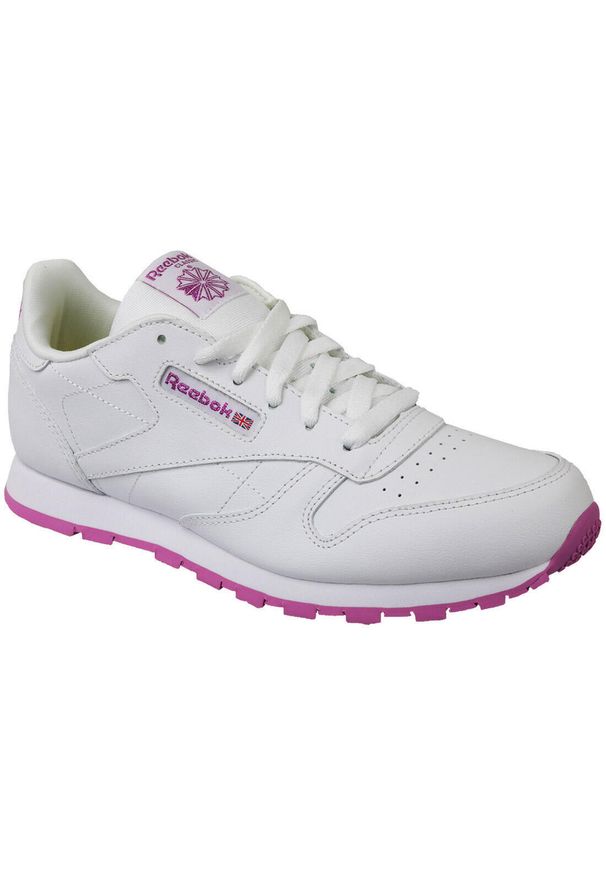Buty sportowe dla dziewczynki, Reebok Classic Leather. Kolor: biały. Materiał: tkanina, materiał, skóra, syntetyk. Model: Reebok Classic