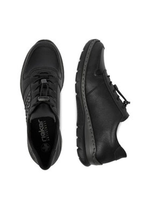 Rieker Półbuty L32F3-00 Czarny. Kolor: czarny. Materiał: syntetyk, skóra