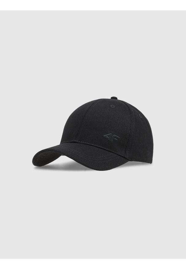 4f - 4F Czapka z daszkiem strapback uniseks - czarna L/XL. Kolor: czarny. Materiał: bawełna, materiał. Sezon: lato. Styl: sportowy