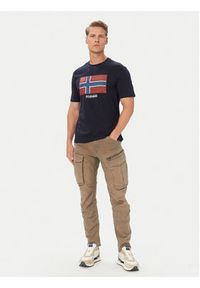 Napapijri T-Shirt S-Flag Tiki Ss NP0A8A6I1761 Granatowy Regular Fit. Kolor: niebieski. Materiał: bawełna #4