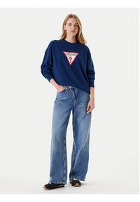 Guess Jeans Bluza W5YQ12 KCXQ1 Granatowy Oversize. Kolor: niebieski. Materiał: bawełna #3