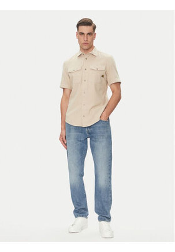 G-Star RAW - G-Star Raw Koszula Marine D19751-D454 Beżowy Slim Fit. Kolor: beżowy. Materiał: bawełna. Styl: marine