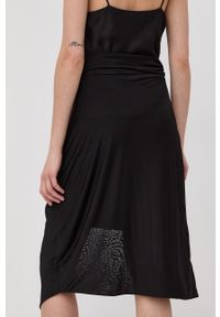 AllSaints spódnica kolor czarny midi prosta. Okazja: na co dzień. Kolor: czarny. Materiał: dzianina. Styl: casual