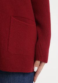 Born2be - Bordowa Tunika z Dłuższym Tyłem i Kieszeniami Vigi. Kolor: czerwony. Materiał: wiskoza, bawełna. Długość: długie #2