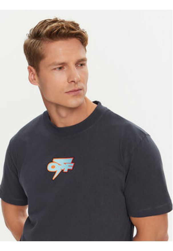 OFF-WHITE - Off-White T-Shirt OMAA027F22JER0074641 Granatowy Regular Fit. Kolor: niebieski. Materiał: bawełna