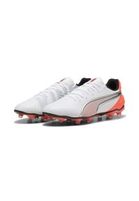 Puma - Buty piłkarskie unisex KING MATCH FG/AG PUMA White Silver Glowing Red Metallic. Kolor: czerwony, szary, biały, wielokolorowy. Sport: piłka nożna