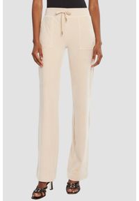 Juicy Couture - JUICY COUTURE Piaskowe damskie spodnie dresowe Del Ray Gold, Rozmiar S. Kolor: beżowy. Materiał: dresówka #1