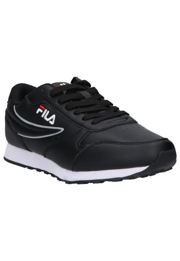 Trenerzy Fila Orbit Low. Zapięcie: sznurówki. Kolor: czarny. Materiał: materiał, syntetyk. Szerokość cholewki: normalna. Sport: turystyka piesza