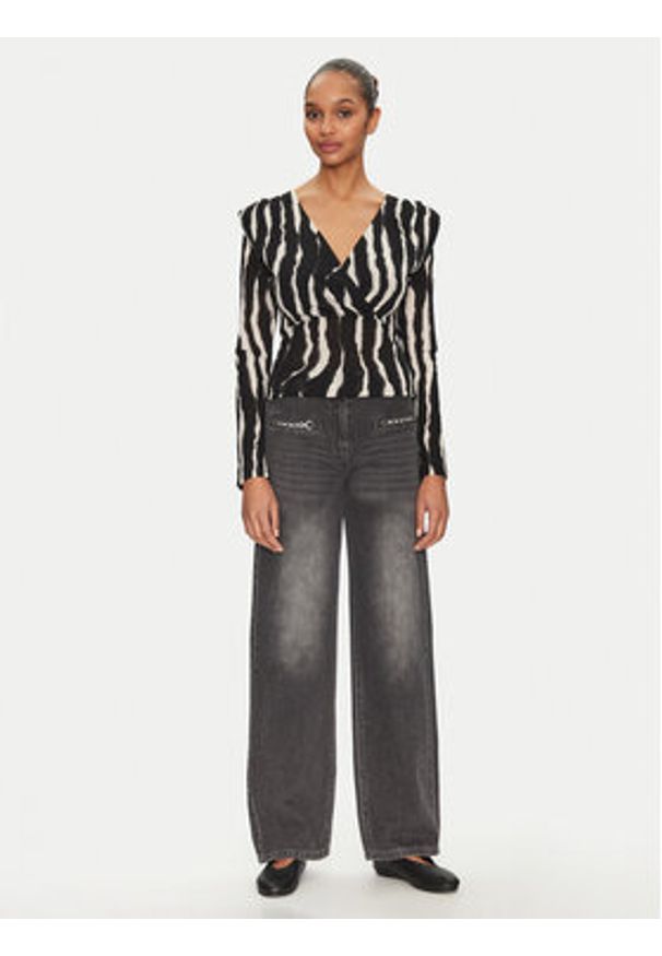 Morgan Bluzka 251-TIBLO Czarny Slim Fit. Kolor: czarny. Materiał: syntetyk