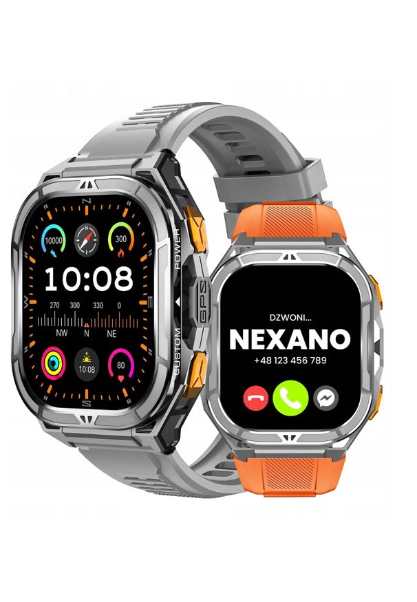 Nexano - SMARTWATCH MĘSKI ZEGAREK GPS WODOODPORNY ROZMOWY SMART WATCH SPORT MENU PL. Rodzaj zegarka: smartwatch. Styl: sportowy