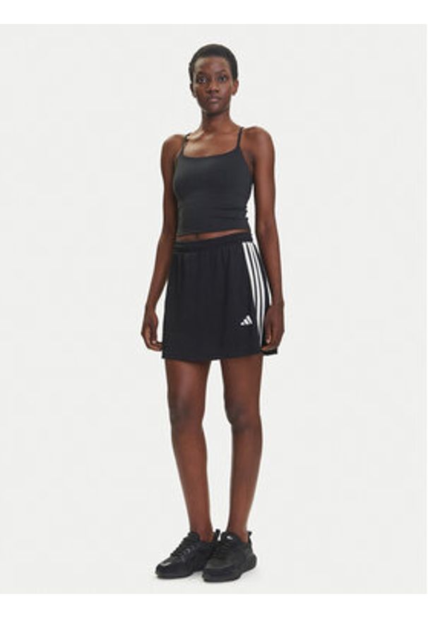 Adidas - adidas Spódnica mini Stadium 3-Stripes Tennis Inspired Jacquard JL7171 Czarny Regular Fit. Kolor: czarny. Materiał: syntetyk