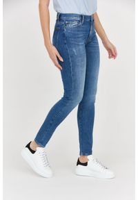 7 FOR ALL MANKIND Jeansy damskie z przetarciami HW SKINNY SLIM ILLUSION Outline, Rozmiar 26. Kolor: niebieski