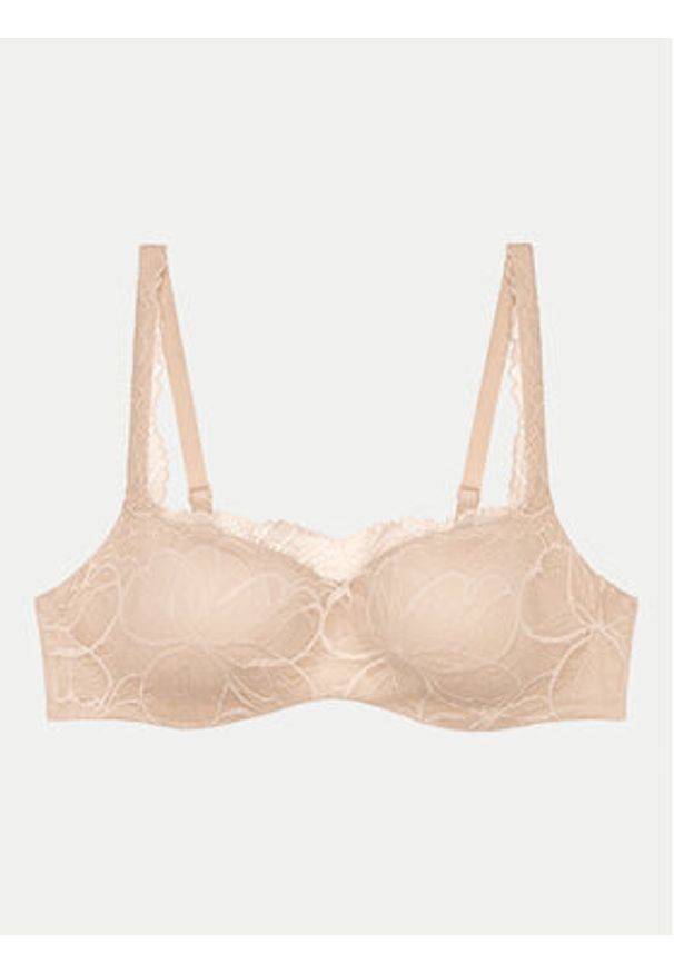 Triumph Biustonosz z fiszbiną Illusion 10219845 Beżowy. Kolor: beżowy. Materiał: syntetyk