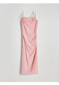 Reserved - Sukienka z wiskozą - różowy. Kolor: różowy. Materiał: wiskoza