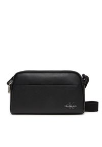 Calvin Klein Jeans Saszetka Mono Logo Camera Bag 22 LV04G3015G Czarny. Kolor: czarny. Materiał: skóra