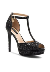Nine West Sandały NISA SY015-1NW Czarny. Kolor: czarny. Materiał: materiał #6