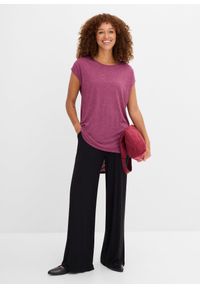 bonprix - Długi shirt z mieszanki wiskozy. Kolor: fioletowy. Materiał: wiskoza. Długość rękawa: krótki rękaw. Długość: długie #2