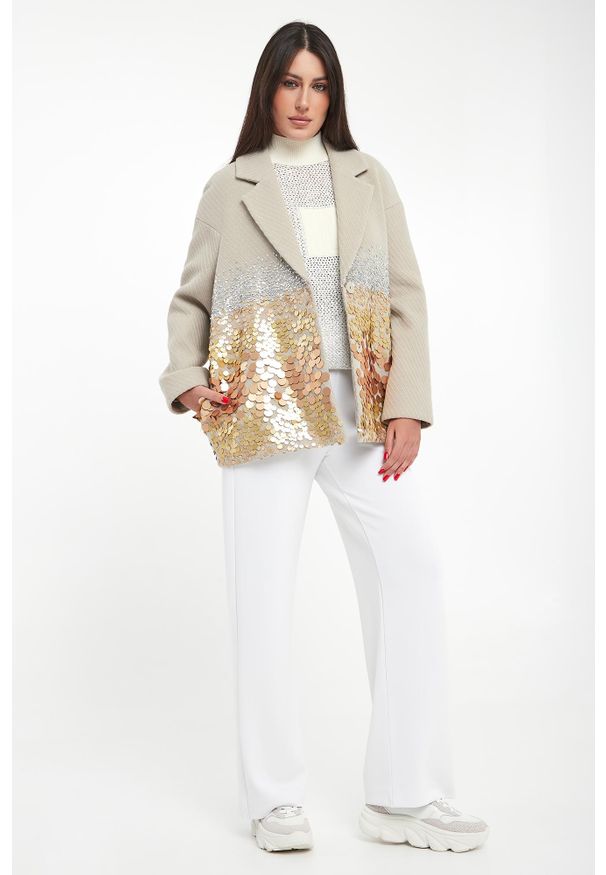 Sportalm - Płaszcz damski z cekinami SPORTALM