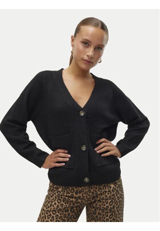 Vero Moda Kardigan Boom 10320457 Czarny Loose Fit. Kolor: czarny. Materiał: syntetyk