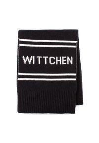 Wittchen - Damski szalik z napisem WITTCHEN czarno-biały. Kolor: biały, wielokolorowy, czarny. Materiał: wiskoza. Wzór: napisy. Sezon: zima #1