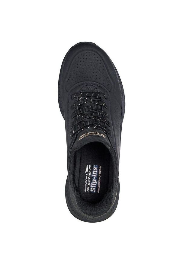 skechers - Adidasy Skechers Bobs Squad 4 - Key Look, Kobiety. Kolor: czarny. Materiał: materiał, skóra ekologiczna. Sport: fitness