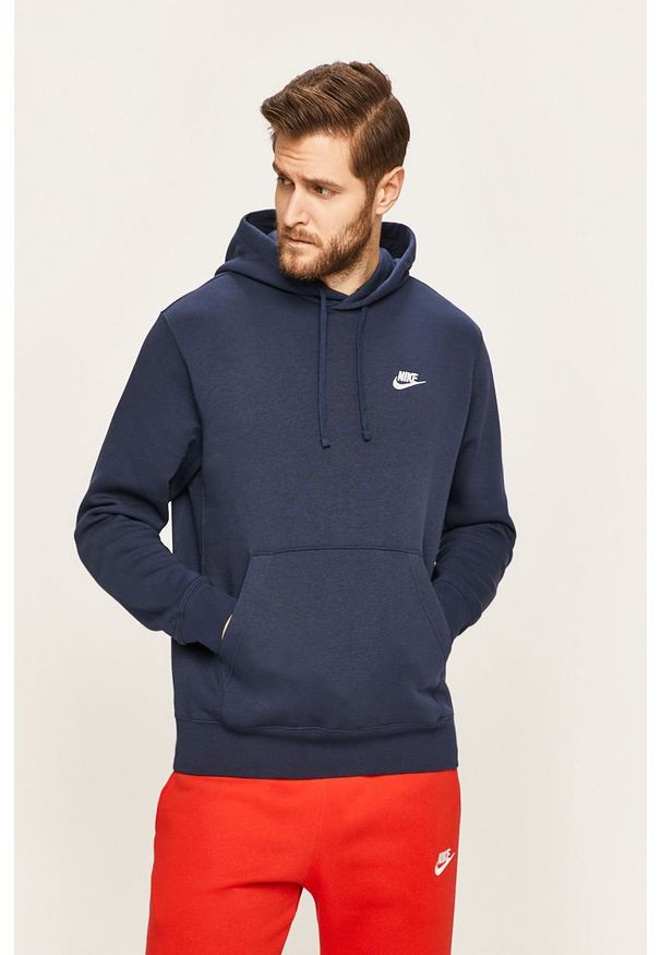 Nike Sportswear - Bluza. Okazja: na co dzień. Typ kołnierza: kaptur. Kolor: niebieski. Materiał: bawełna, poliester, materiał, dzianina. Wzór: gładki. Styl: casual