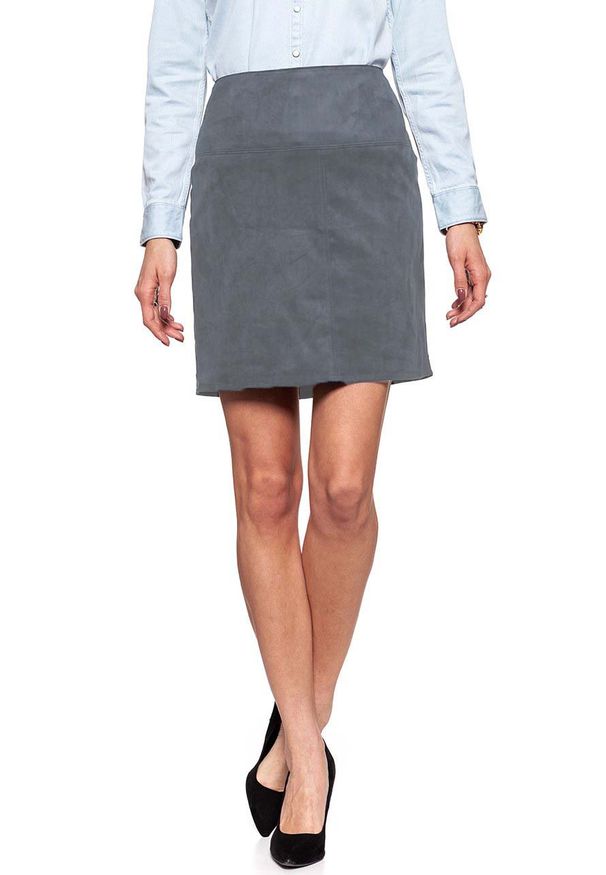 Tom Tailor - DAMSKA SPÓDNICA TOM TAILOR FAKE VELOUR LEATHER SKIRT