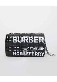 Burberry - BURBERRY - Czarna torebka Lola. Kolor: czarny. Wzór: aplikacja, nadruk #7