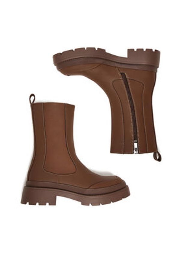 DeeZee Botki 13096-10 Brązowy. Kolor: brązowy. Materiał: materiał, syntetyk
