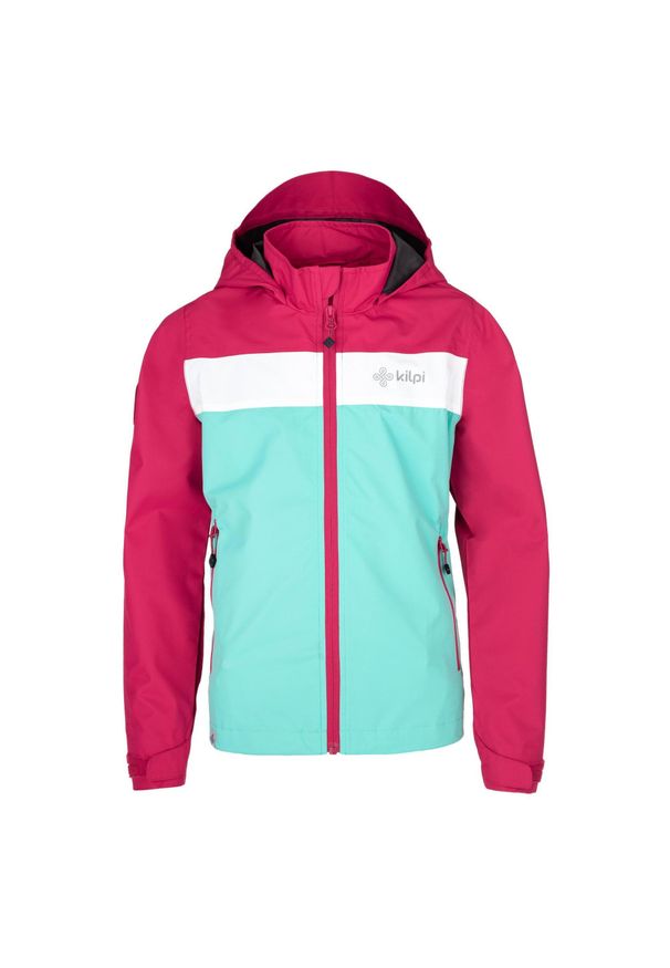 Dziewczęca kurtka outdoorowa Kilpi ORLETI-JG. Kolor: różowy, niebieski, wielokolorowy. Materiał: softshell. Sport: turystyka piesza