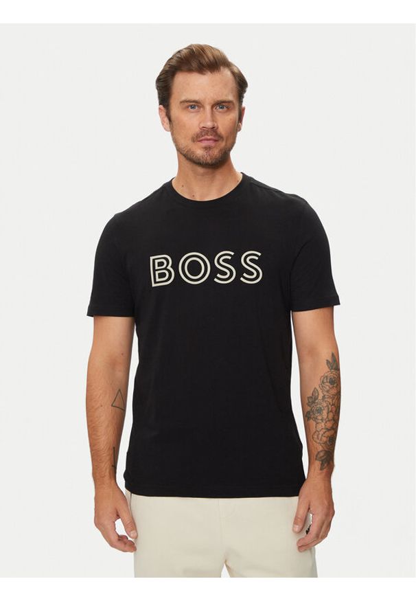 BOSS - Boss T-Shirt 50519358 Czarny Regular Fit. Kolor: czarny. Materiał: bawełna