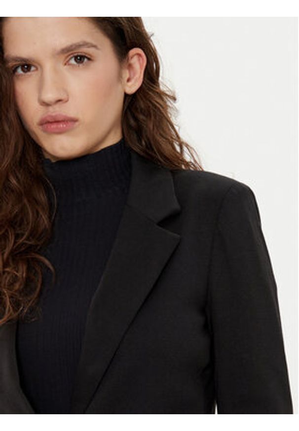 Vila Marynarka 14107241 Czarny Slim Fit. Kolor: czarny. Materiał: syntetyk