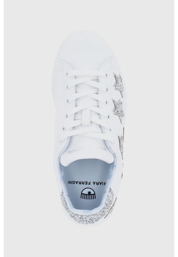 Chiara Ferragni - Buty skórzane CF. Nosek buta: okrągły. Zapięcie: sznurówki. Kolor: biały. Materiał: skóra