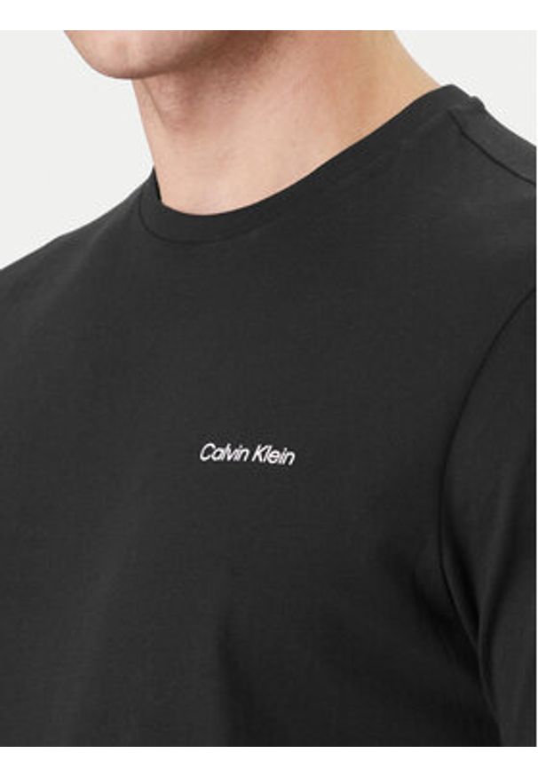 Calvin Klein T-Shirt Micro Logo LV04LC255G Czarny Regular Fit. Kolor: czarny. Materiał: bawełna