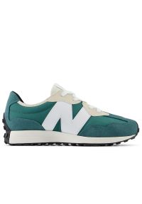 Buty New Balance GS327BD - zielone. Okazja: na co dzień. Kolor: zielony. Materiał: guma, syntetyk, materiał. Szerokość cholewki: normalna. Sezon: lato #1
