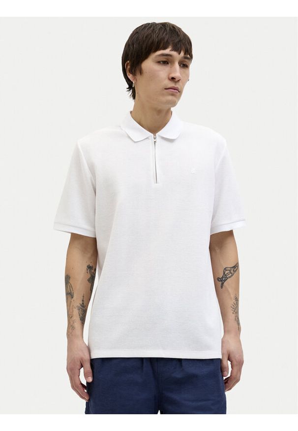 Jack & Jones Polo Austin 12279177 Biały Regular Fit. Typ kołnierza: polo. Kolor: biały. Materiał: bawełna