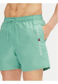 TOMMY HILFIGER - Tommy Hilfiger Szorty kąpielowe UM0UM03258 Zielony Regular Fit. Kolor: zielony. Materiał: syntetyk #3