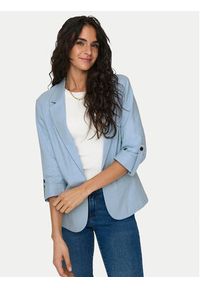 only - ONLY Marynarka Caro 15312199 Błękitny Loose Fit. Kolor: niebieski. Materiał: len #7