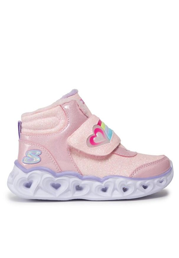 skechers - Skechers Sneakersy Heart Lights Brilliant Rainbow 302669L/PKLV Różowy. Kolor: różowy. Materiał: skóra