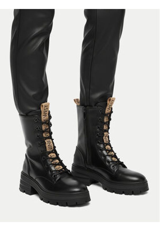 Nine West Trzewiki CEO-TALIA-01 Czarny. Kolor: czarny. Materiał: materiał