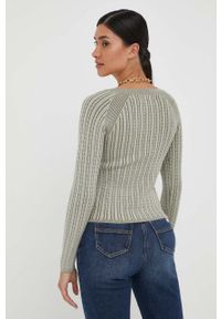 Guess sweter damski kolor zielony lekki. Kolor: zielony. Materiał: materiał, dzianina, wiskoza. Wzór: ze splotem #4