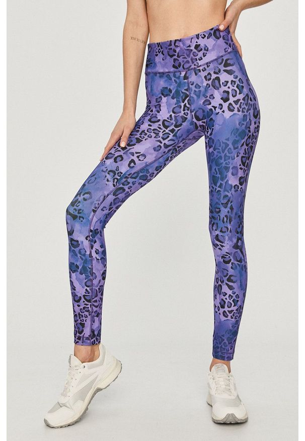 Reebok - Legginsy. Stan: podwyższony. Kolor: fioletowy. Materiał: dzianina, poliester
