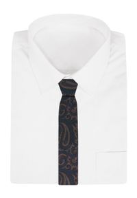 Krawat Męski - Chattier - Jasny Brąz, Niebieskie Akcenty. Kolor: brązowy, niebieski, wielokolorowy, beżowy. Materiał: tkanina. Styl: klasyczny, wizytowy, elegancki