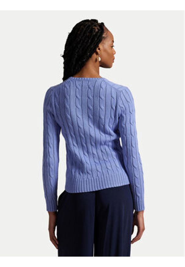 Polo Ralph Lauren Sweter 211971870005 Błękitny Slim Fit. Typ kołnierza: polo. Kolor: niebieski. Materiał: bawełna