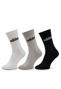 Adidas - adidas Skarpety długie Linear Crew Cushioned Socks 3 Pairs IC1302 Szary. Kolor: szary. Materiał: bawełna